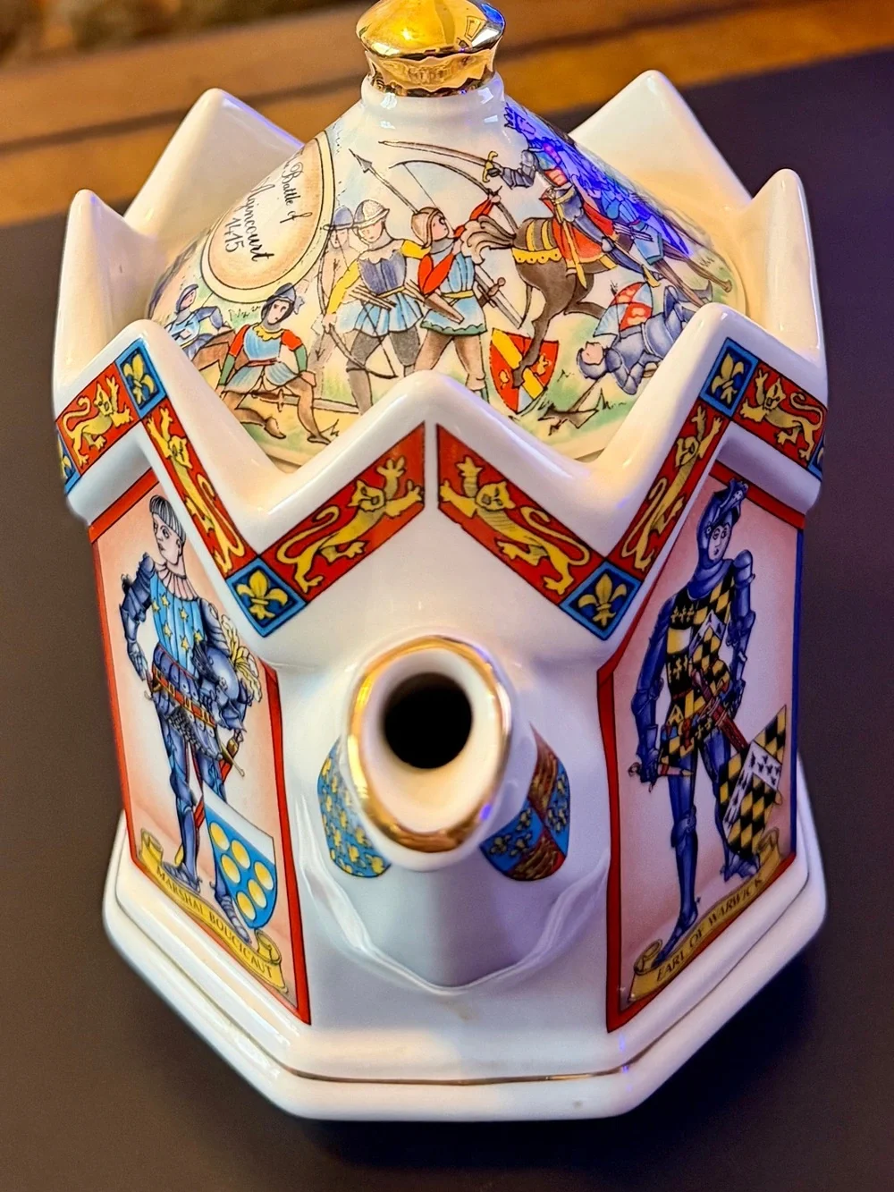 Vintage James Sadler porcelain novelty teapot depicting King Henry V of England